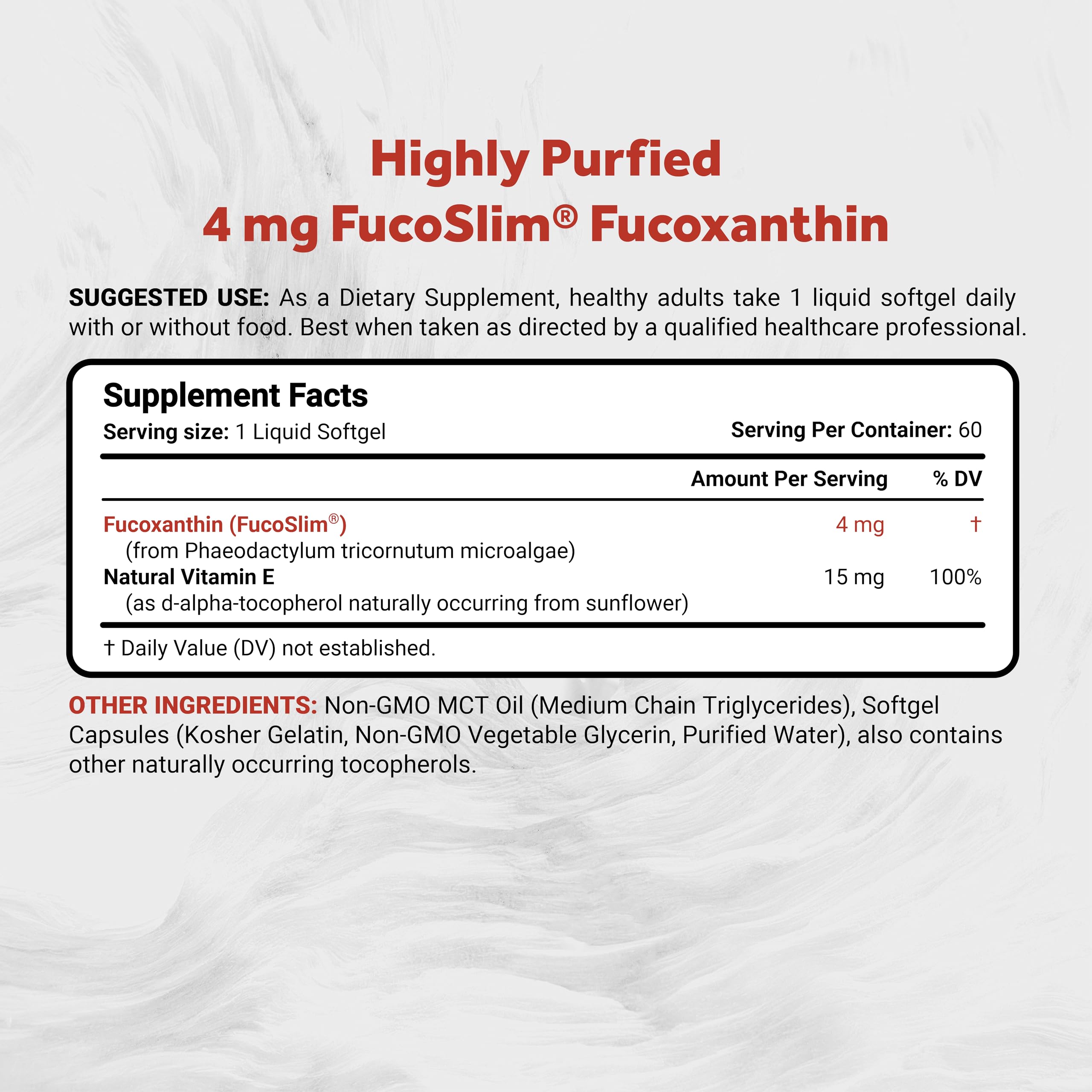 Close-up of Naturalis fucoxanthin softgels in a sleek bottle