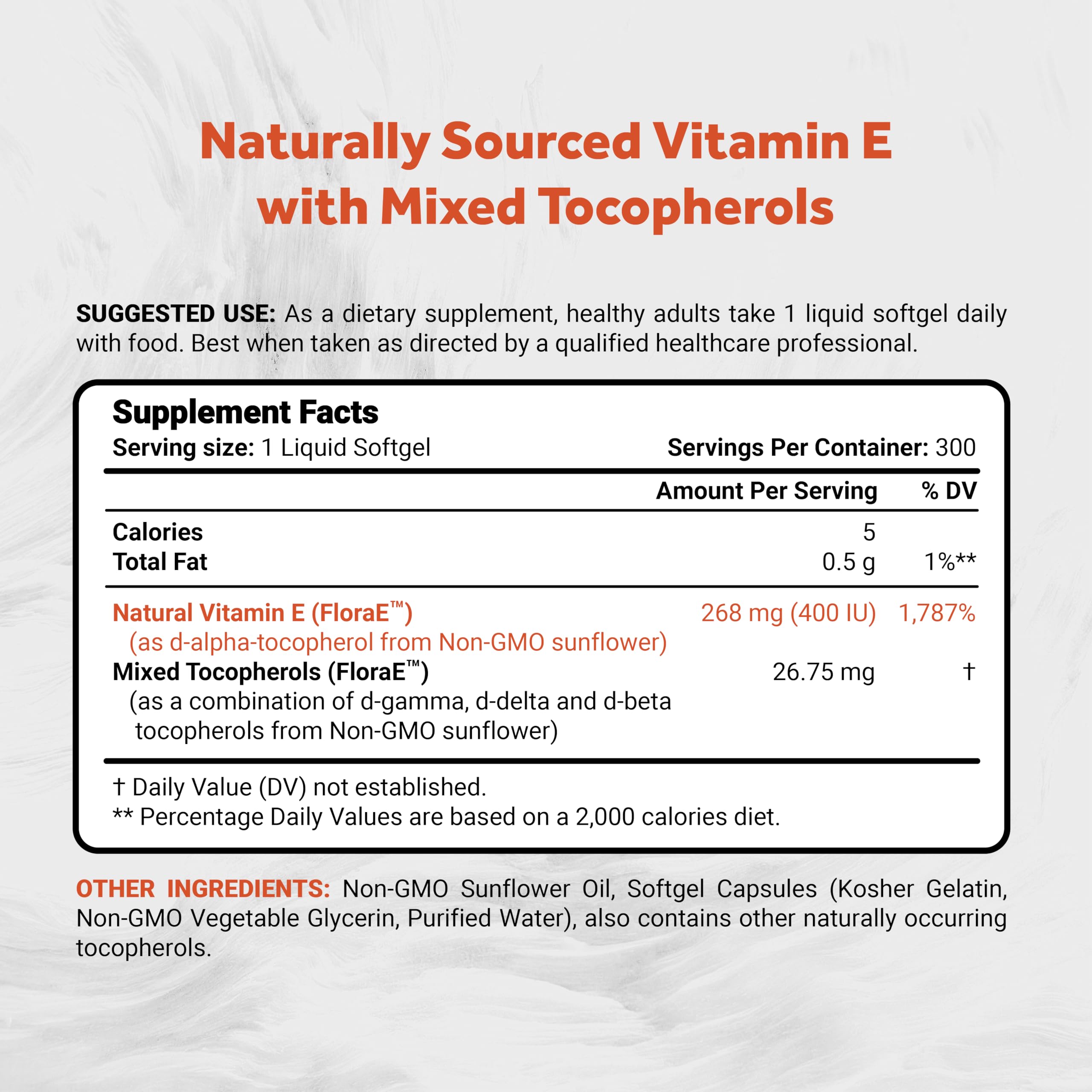 Naturalis Sunflower Vitamin E 268mg softgel closeup showing glossy capsules.