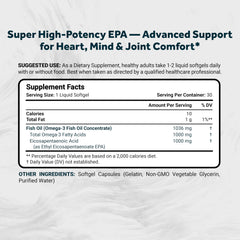 Naturalis UltraEPA softgels close-up showing easy-to-swallow capsules for convenient daily intake