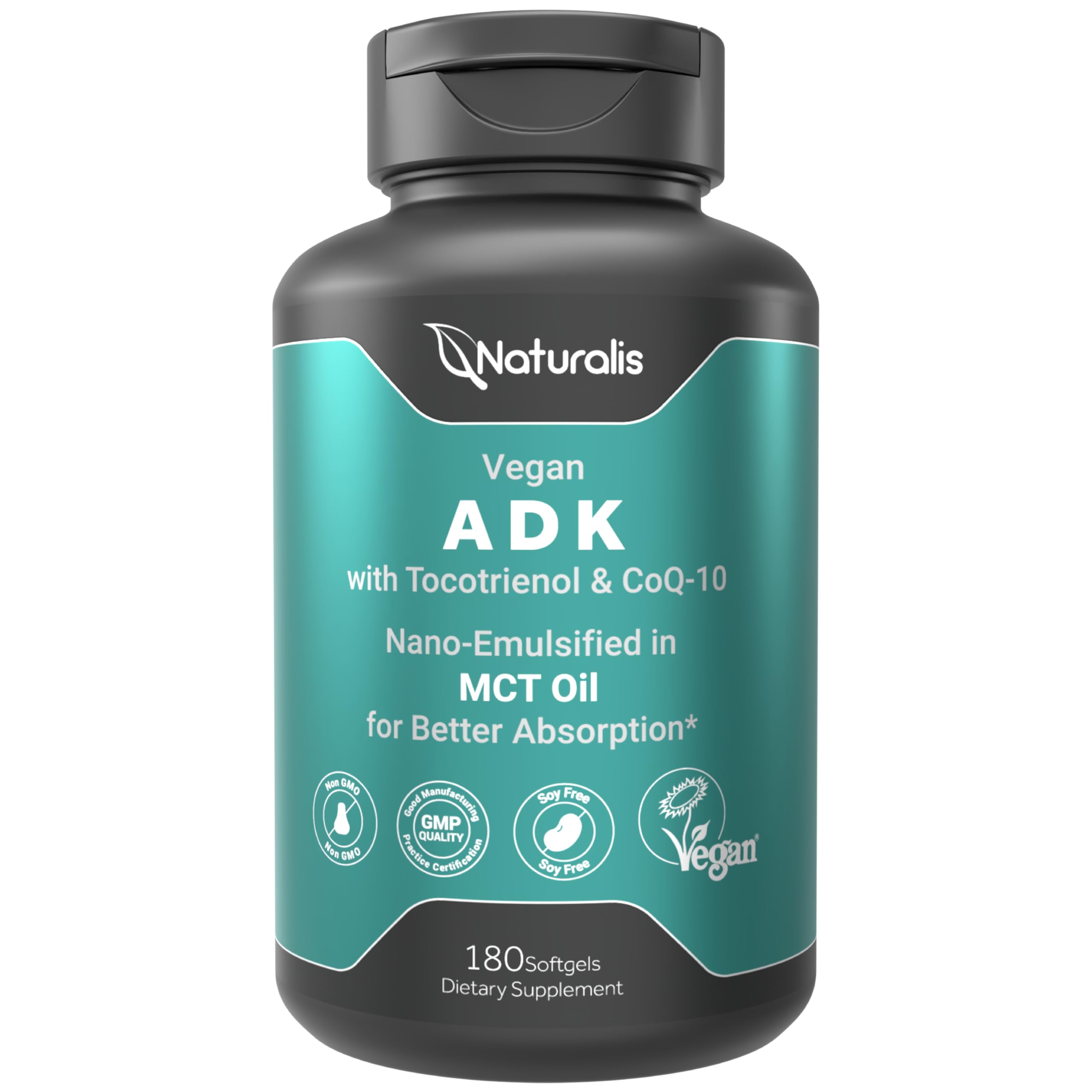 Naturalis ADKE bottle and label showcase, convenient daily wellness support.