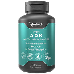 Naturalis ADKE bottle and label showcase, convenient daily wellness support.