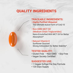 Naturalis added vitamin E protects ubiquinol from oxidation and degradation.