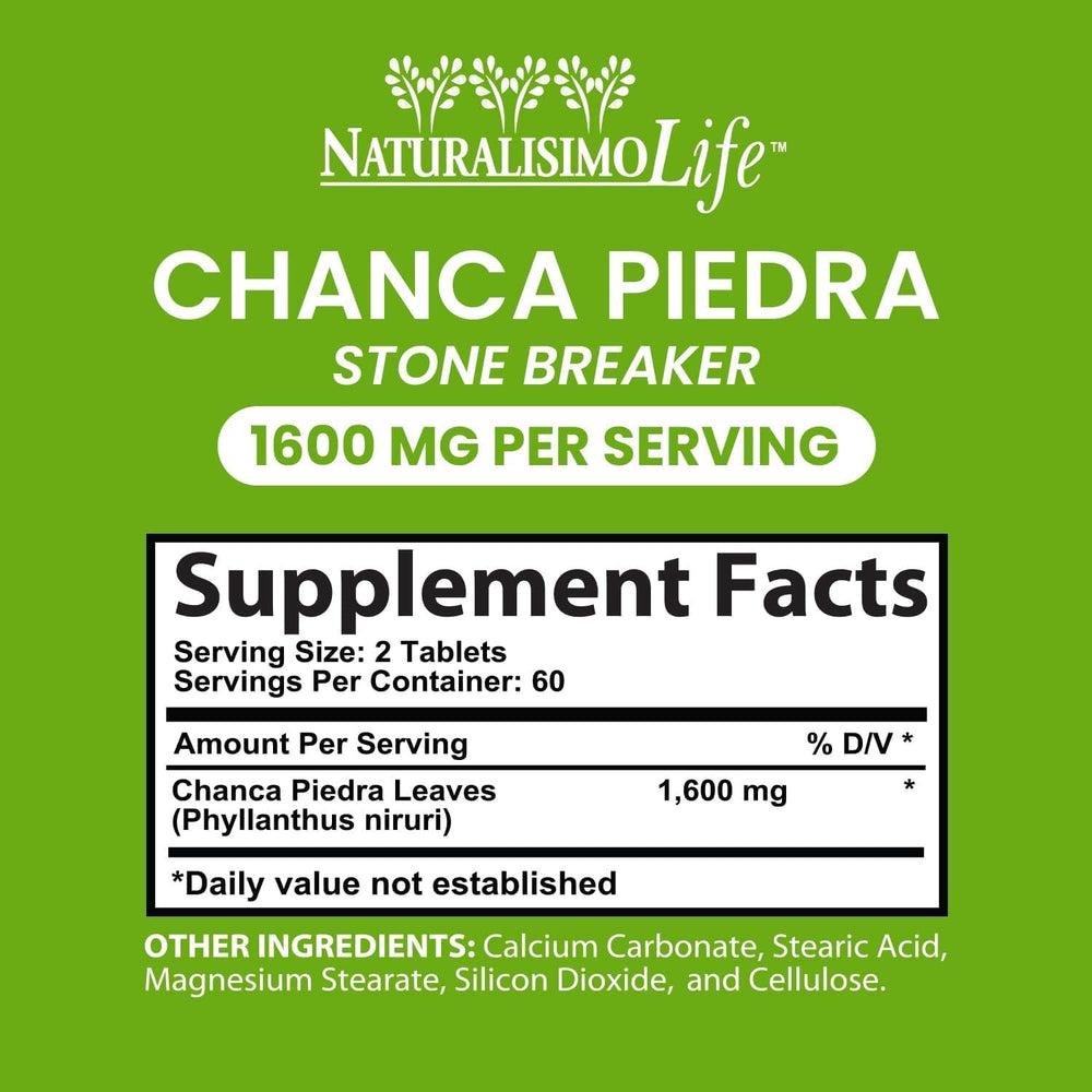 NaturalisimoLife Chanca Piedra tablets close-up for everyday use.