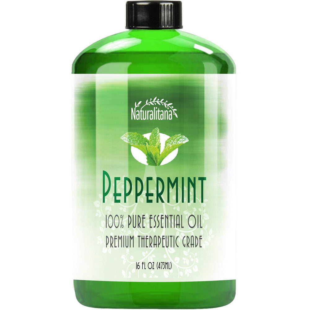 Naturalitana Peppermint Essential Oil drops in diffuser, enhancing a refreshing ambiance.