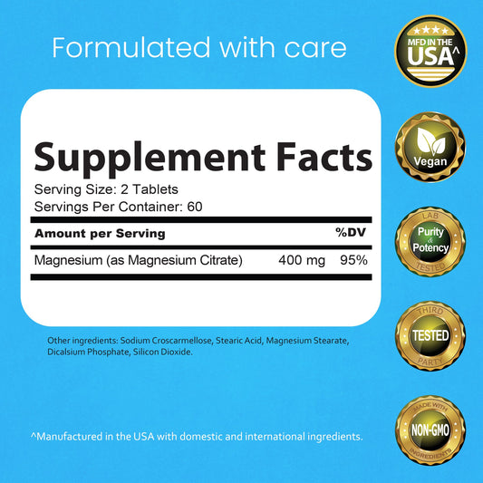 NaturaLife Labs Magnesium Citrate tablets close-up for easy daily use.