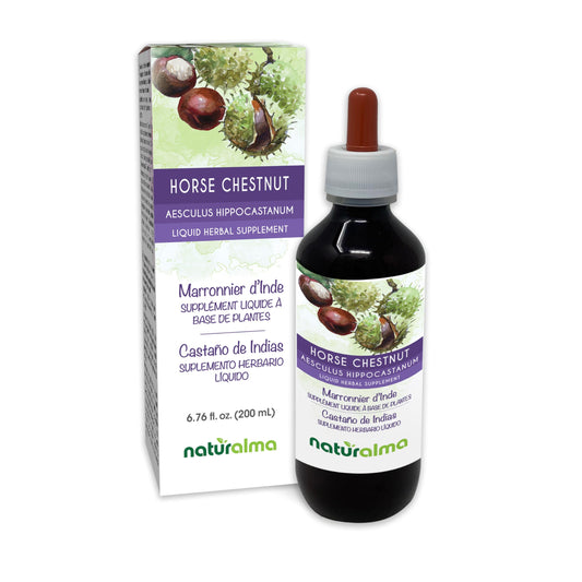 Naturalma horse chestnut tincture bottle with dropper for easy daily dosing.