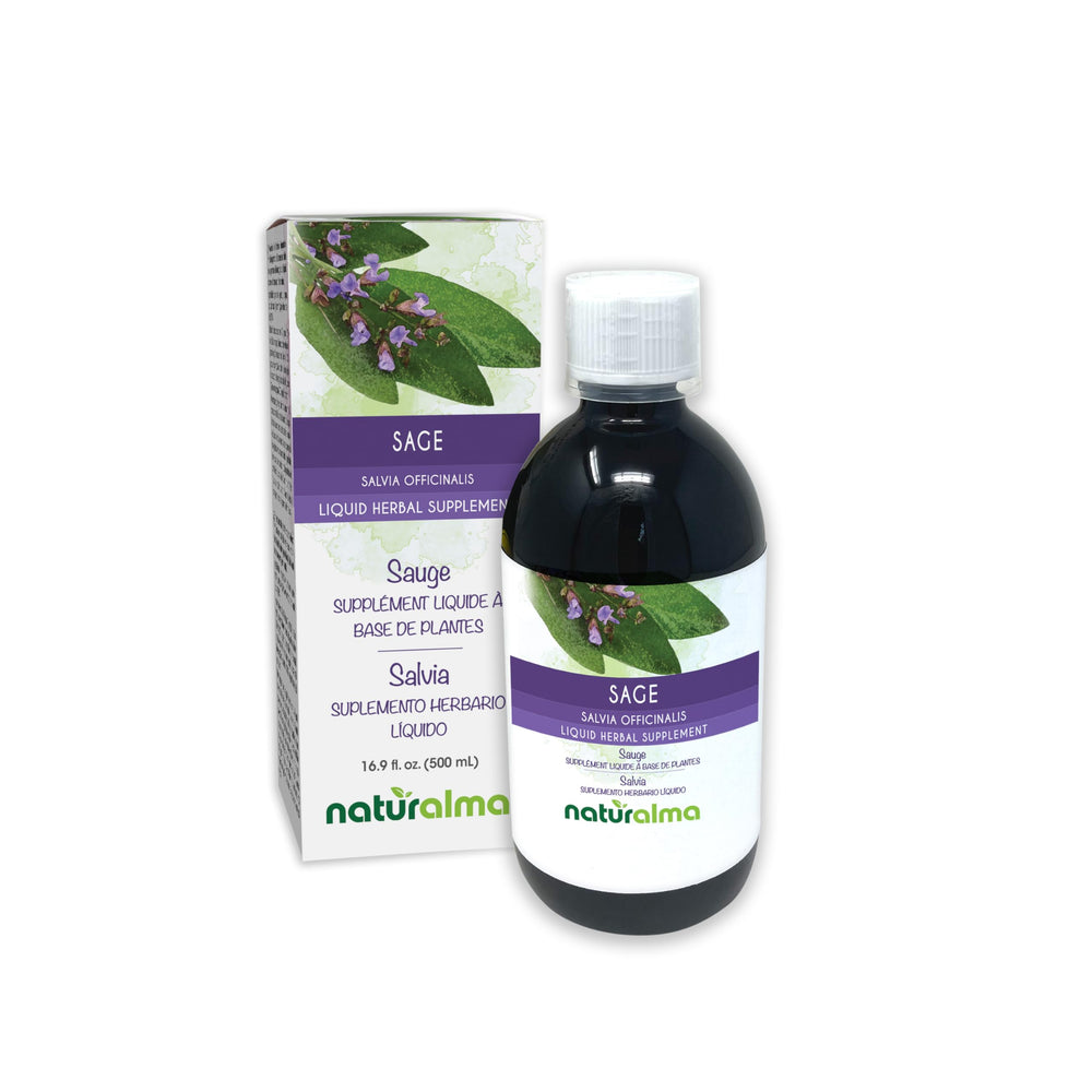 Naturalma Sage leaf tincture bottle with alcohol-free extract for daily use.