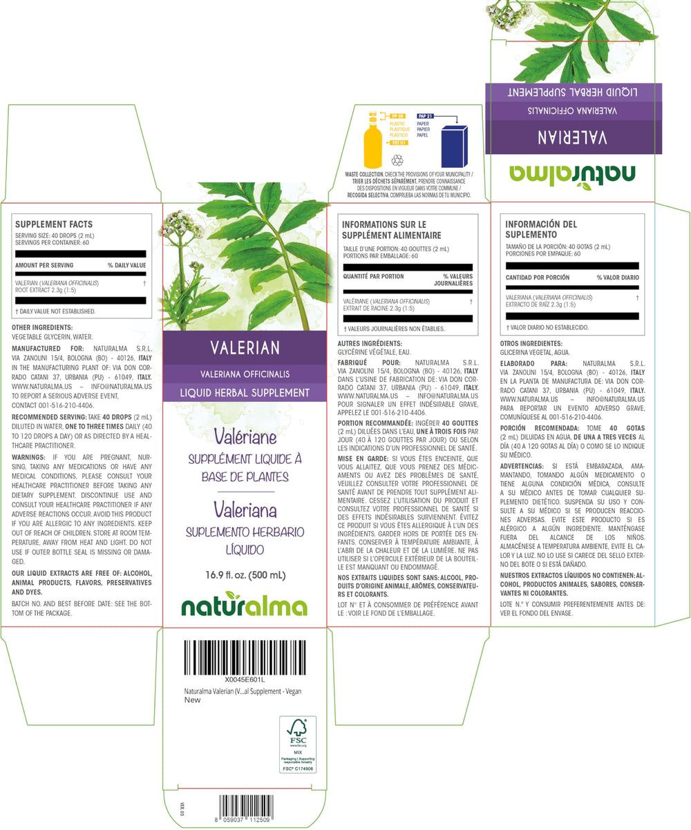 Naturalma valerian drops bottle for a gentle nightly unwind