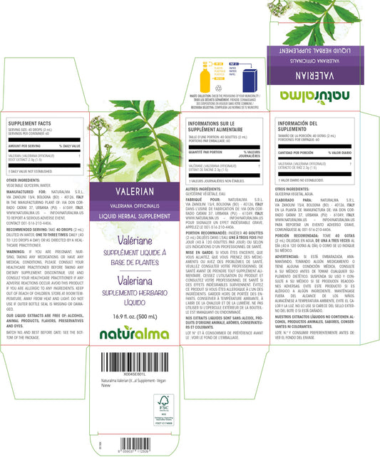 Naturalma valerian drops bottle for a gentle nightly unwind
