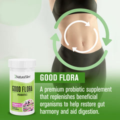 NaturalSlim Good Flora probiotic capsules support gut harmony and digestion.