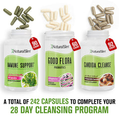NaturalSlim Immune Support capsules highlighting nutrients for immune balance.