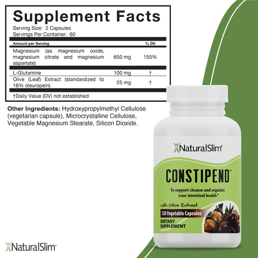 NaturalSlim Constipend capsules ready for daily use and steady bowel support