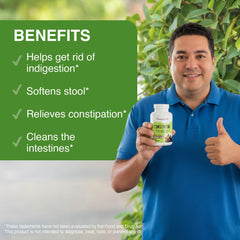 Hand pours capsules from bottle for easy daily intake.