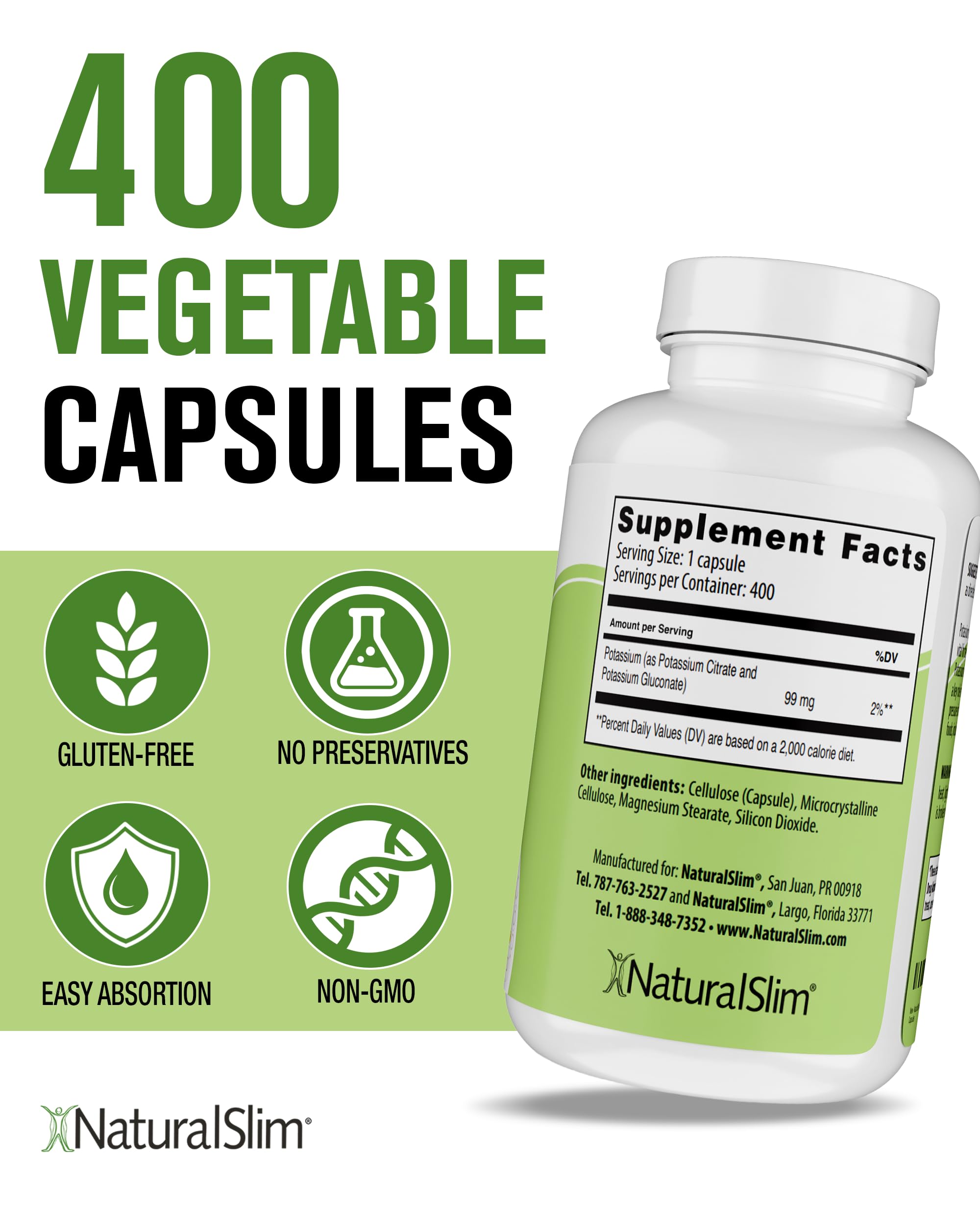 NaturalSlim Kadsorb bottle back label reveals safety seals and clear ingredients.