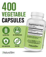 NaturalSlim Kadsorb bottle back label reveals safety seals and clear ingredients.