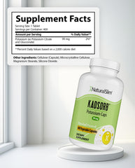 NaturalSlim Kadsorb capsules closeup emphasizes compact size for convenient daily potassium intake.