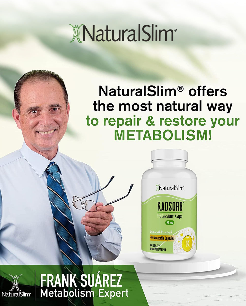 NaturalSlim Kadsorb no-fillers label communicates a pure, straightforward supplement option.
