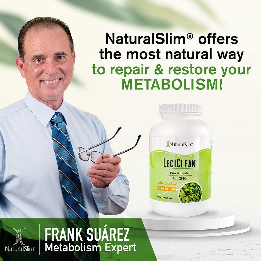NaturalSlim LeciClean packaging front emphasizes non-GMO, clean-label lecithin.