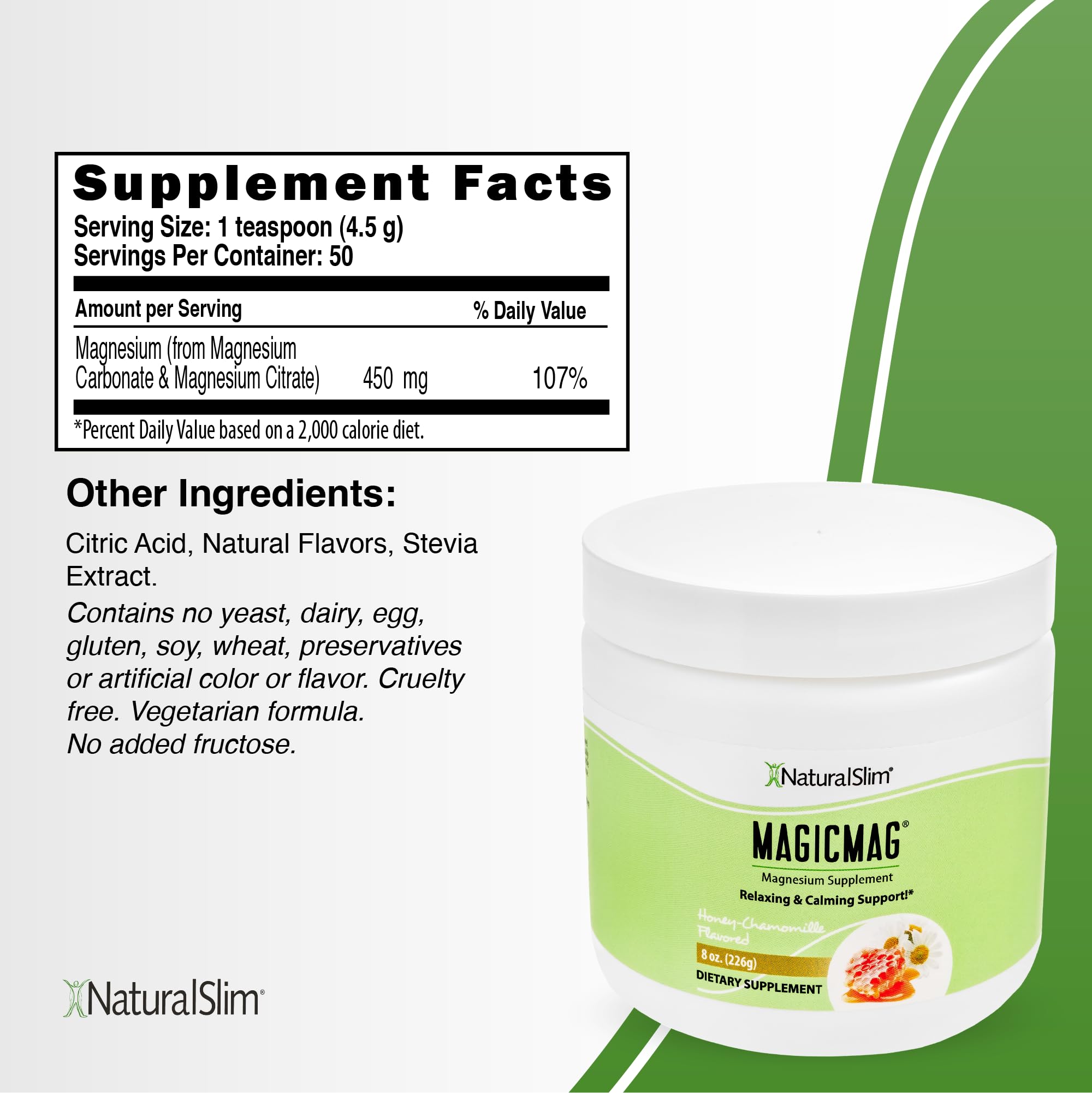 NaturalSlim MagicMag dissolving in water glass showing easy mixing for intake.