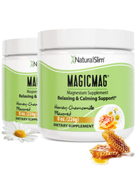 NaturalSlim MagicMag honey chamomile tub showcasing daily magnesium support and flavor.