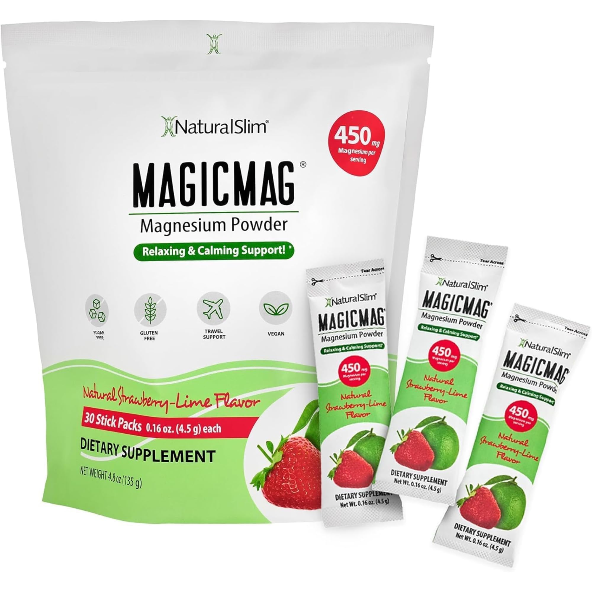 NaturalSlim MagicMag magnesium citrate powder bottle for daily vitality and easy dosing.