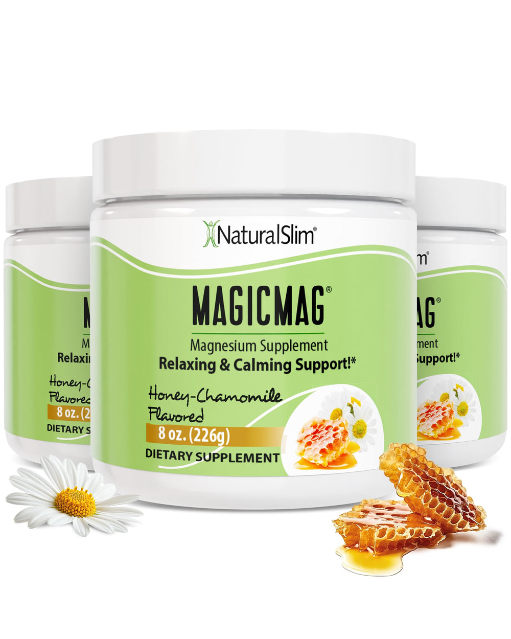 NaturalSlim MagicMag powder canister front for daily magnesium support