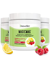 NaturalSlim MagicMag Raspberry Lemon powder bottle ready to mix for daily wellness.