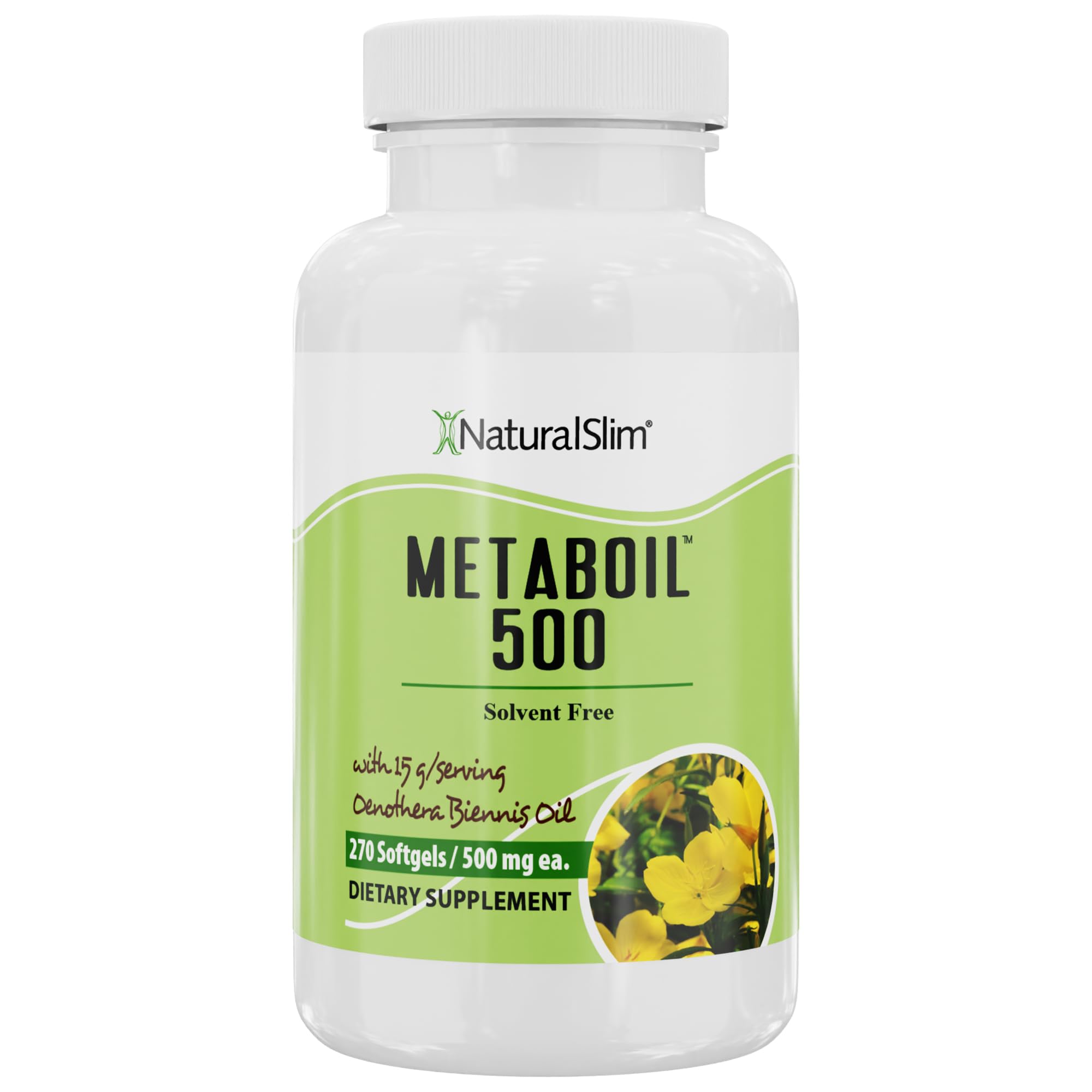 NaturalSlim Metaboil 500 bottle close-up for metabolism support