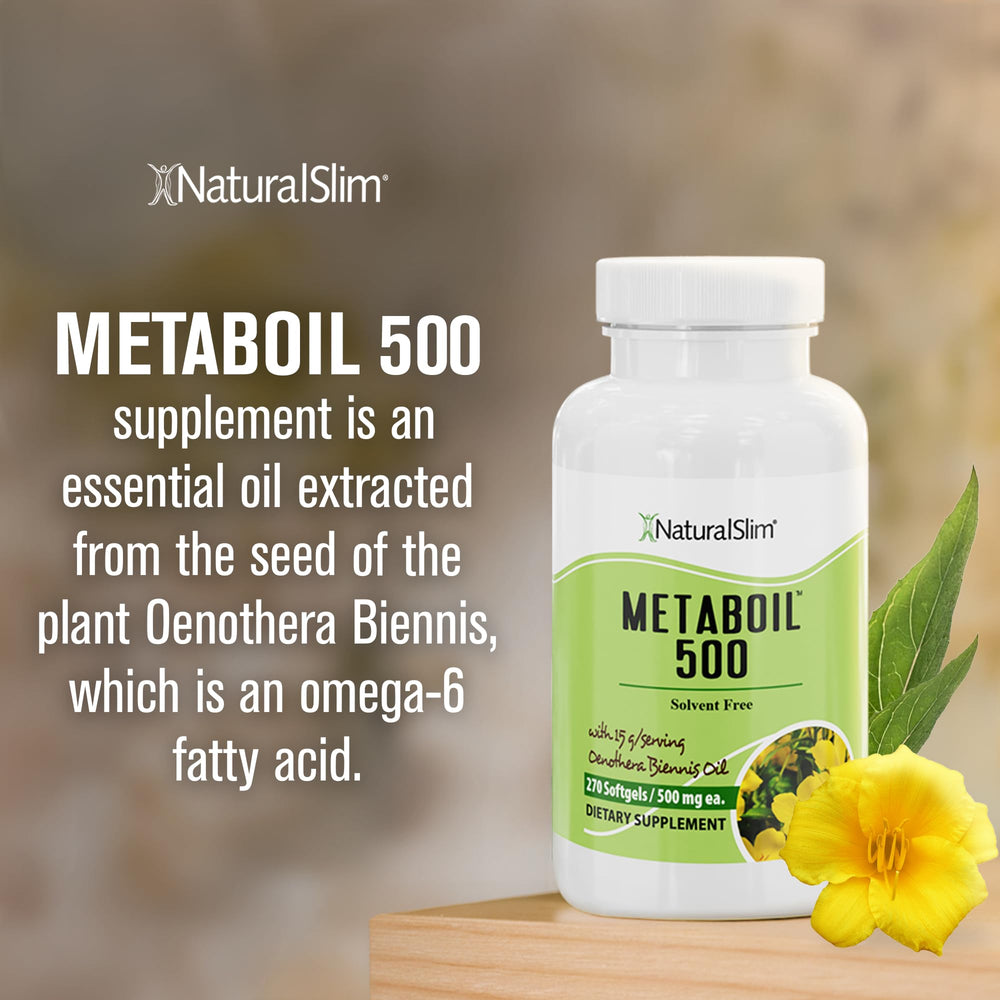 NaturalSlim Metaboil 500 daily-use glass suggests a simple routine for skin support