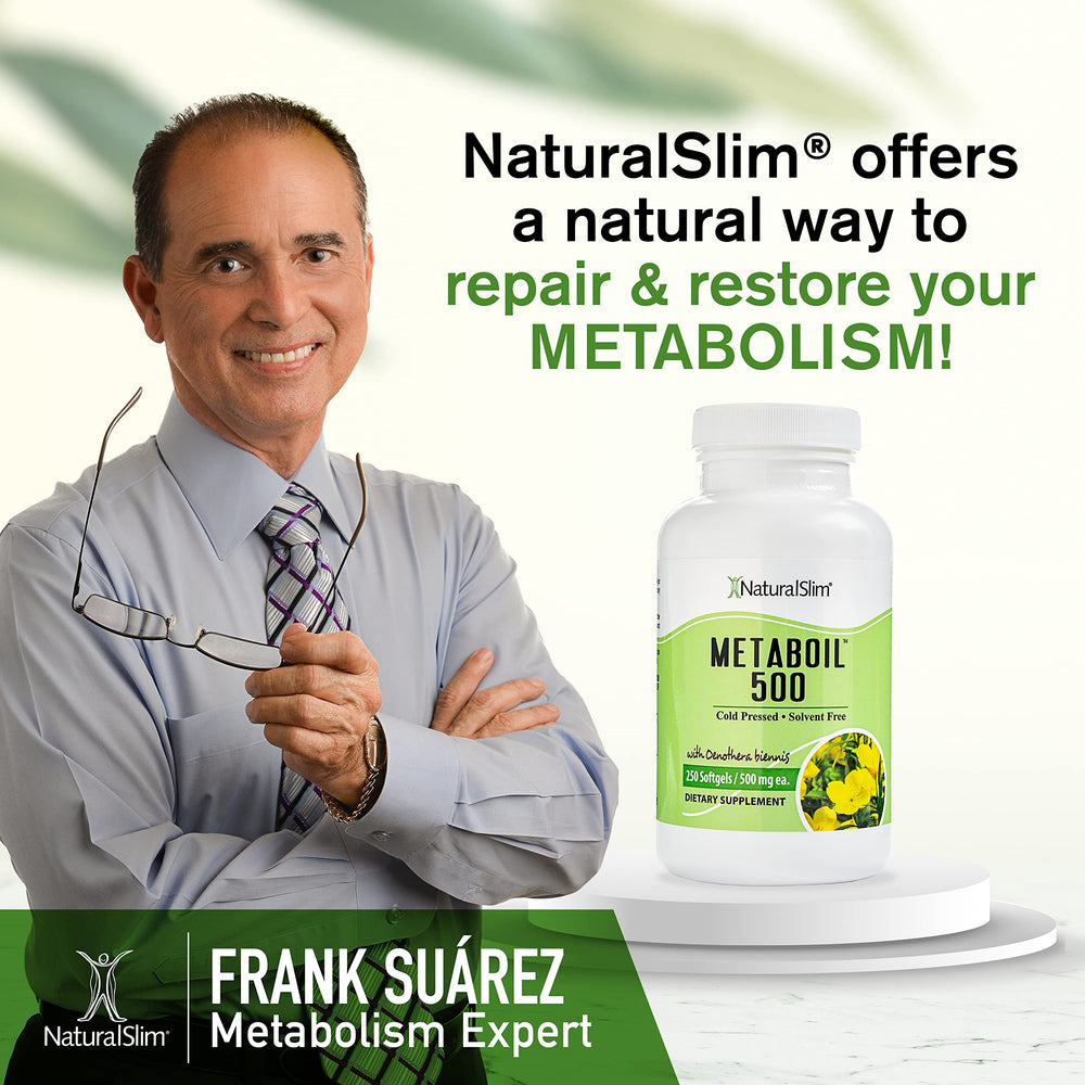 NaturalSlim Metaboil 500 packaging shows 270-count bottle for ongoing wellness