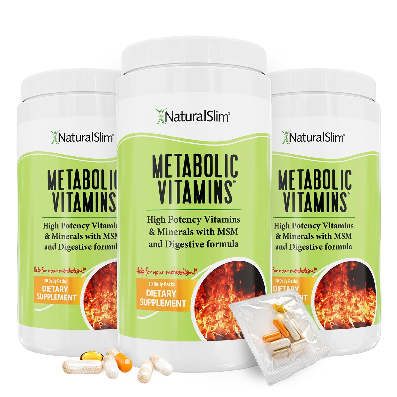 NaturalSlim Metabolic Vitamins daily packet provides convenient all-in-one nutrition.