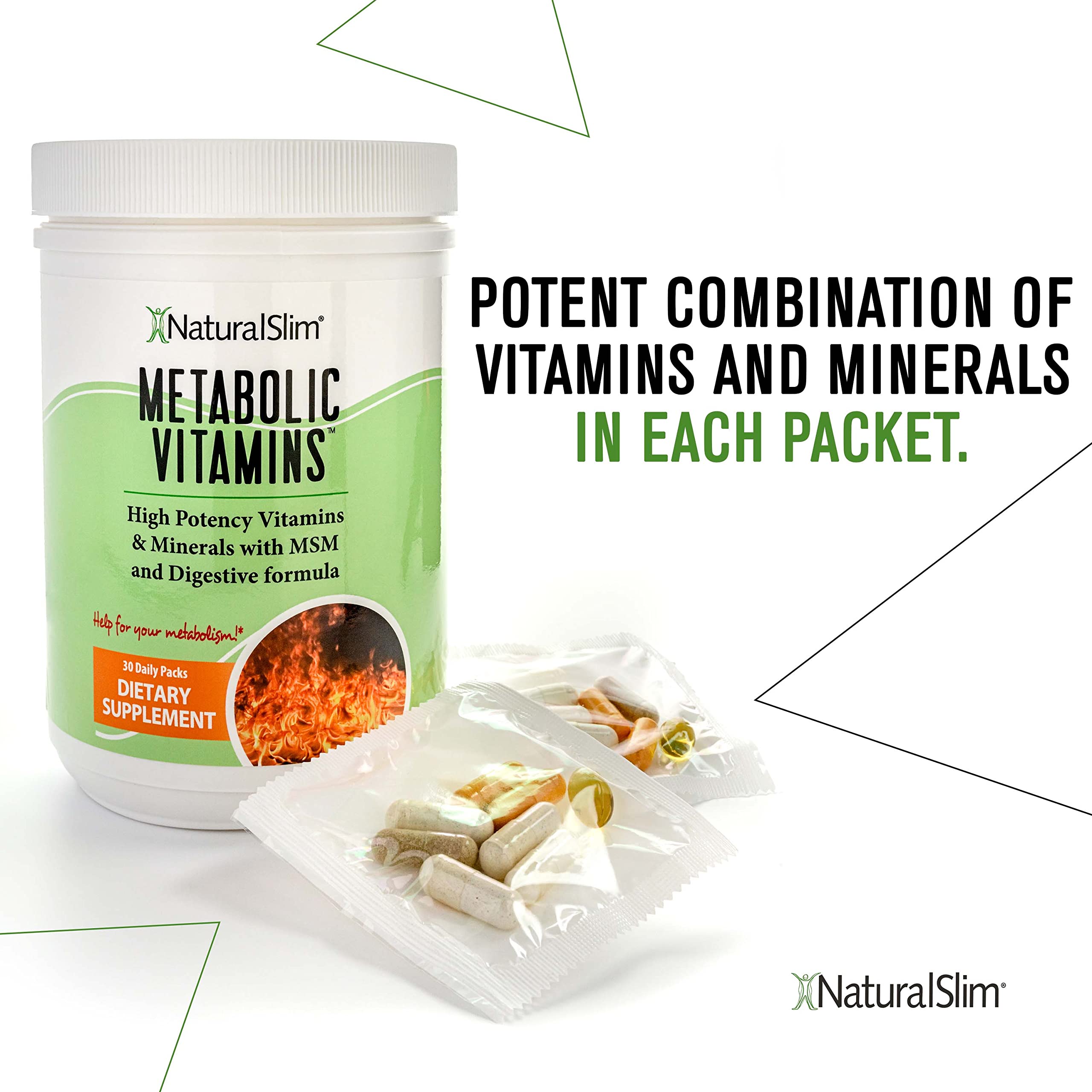 NaturalSlim Metabolic Vitamins immune-support nutrients include vitamins A, C, D3, and zinc.