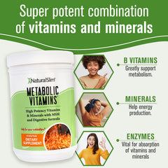 NaturalSlim Metabolic Vitamins label shows ingredients and daily serving