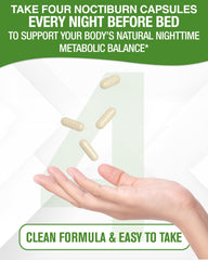NaturalSlim NoctiBurn packaging on a bedside table, denoting easy nightly integration.