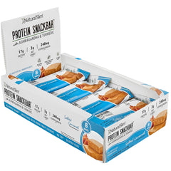 NaturalSlim protein bar close-up showing ashwagandha and turmeric in a nutritious snack
