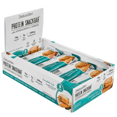 NaturalSlim protein bars with ashwagandha and turmeric box front for on-the-go nutrition