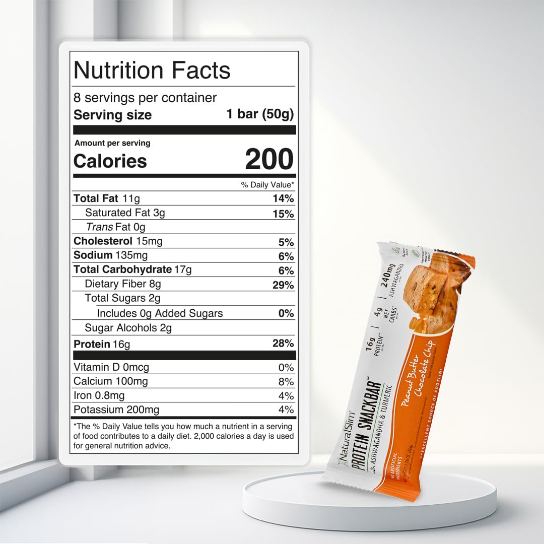 NaturalSlim bar sweetened with monkfruit and stevia, lighter indulgence.