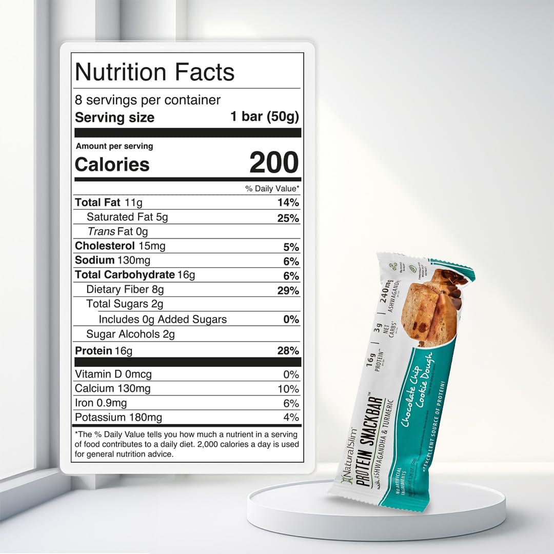 NaturalSlim whey protein close-up showing texture and chocolate chips