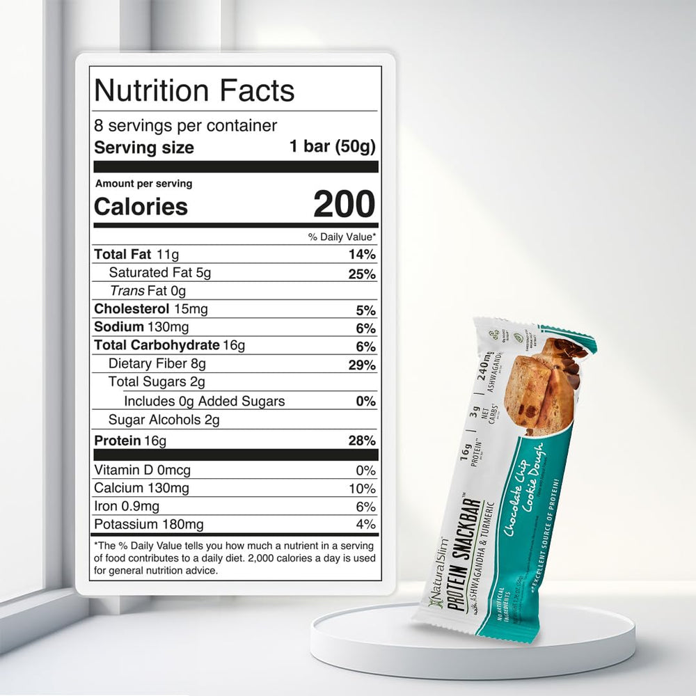 NaturalSlim whey protein close-up showing texture and chocolate chips