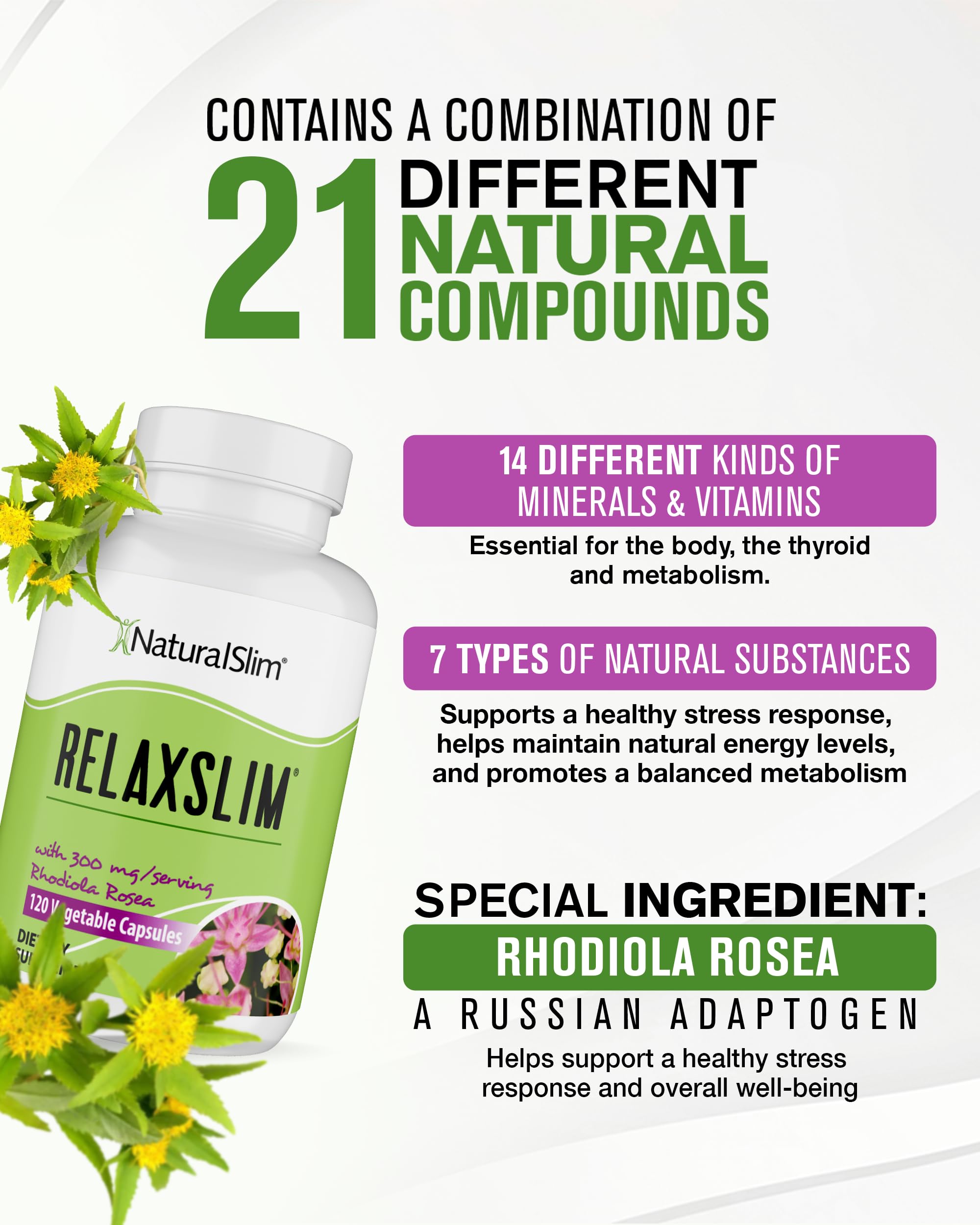 NaturalSlim Relaxslim ashwagandha adaptogens for daytime calm