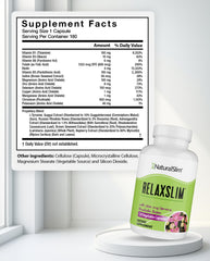 Front view of NaturalSlim Relaxslim bottle with label