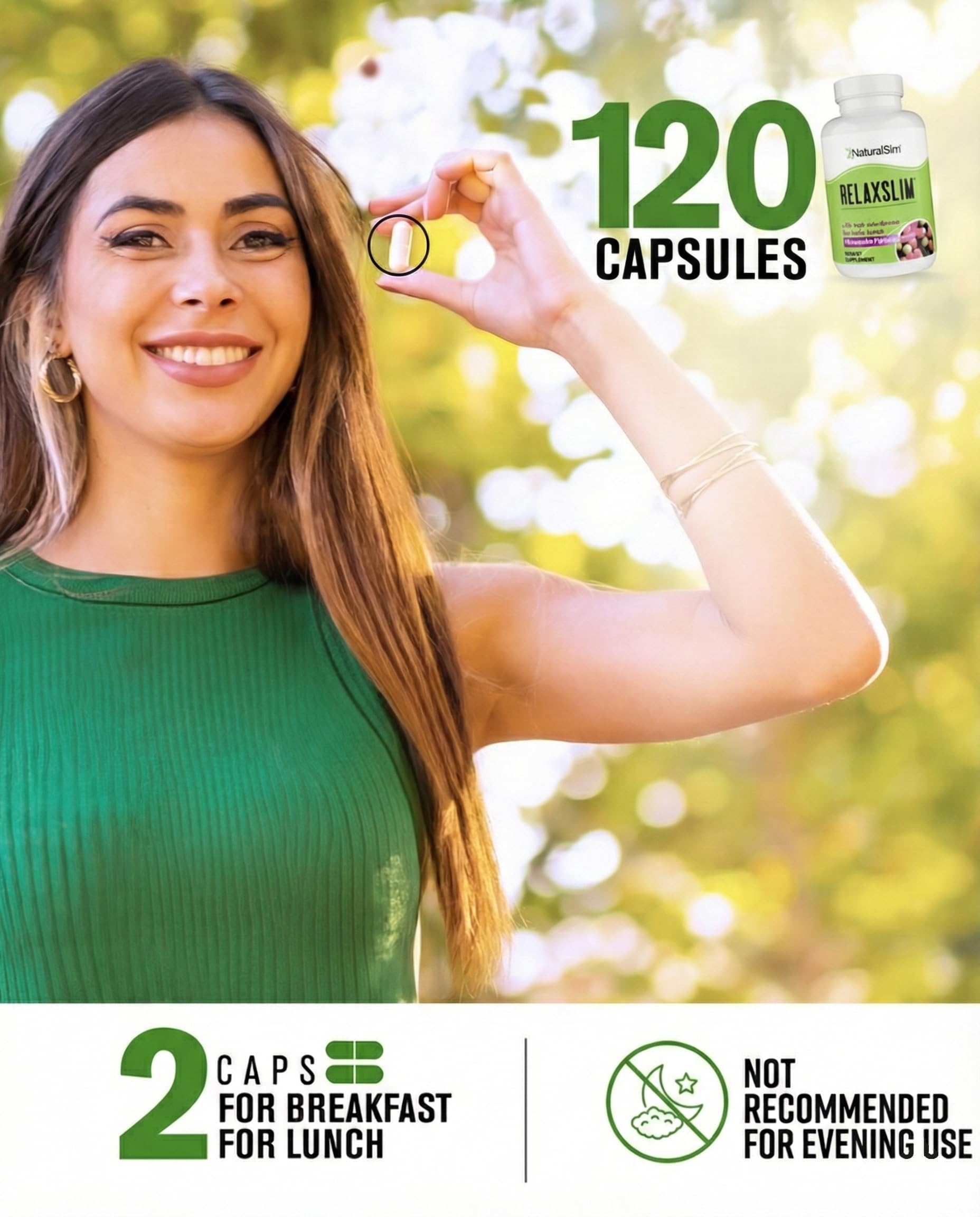 NaturalSlim Relaxslim ingredients list highlighting 21 natural compounds