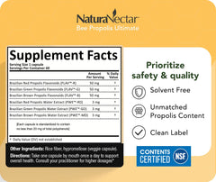 Green Extraction label on NaturaNectar propolis illustrates purity process.