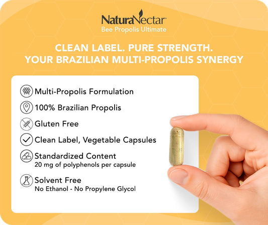 Capsules close-up from NaturaNectar highlighting polyphenol-rich formula.