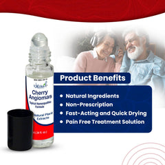Naturasil Cherry Angiomas roll-on application close-up for precise use