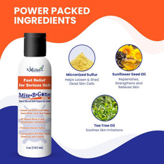 Naturasil Mite-B-Gone kit volcanic sulfur ingredient close-up highlighting natural power.