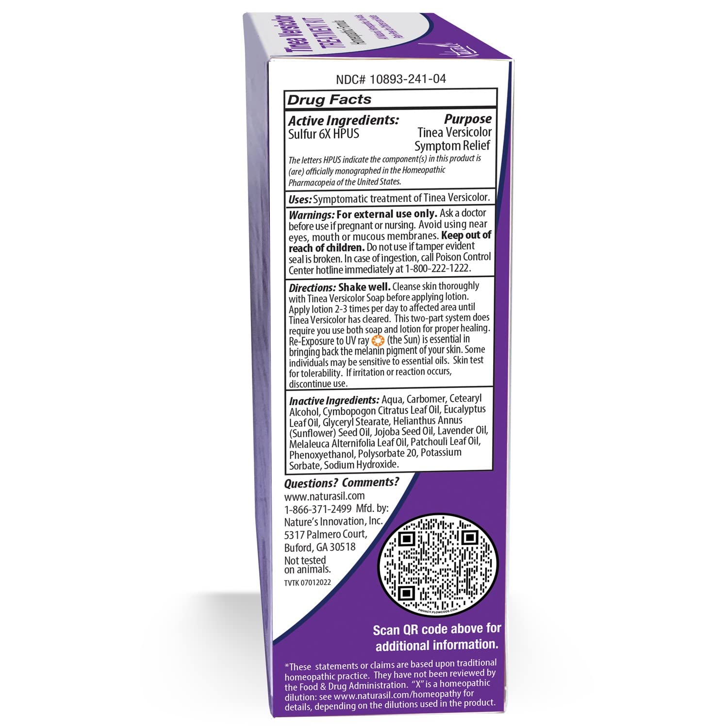 Naturasil Tinea Versicolor Kit bottle pour showing easy application.
