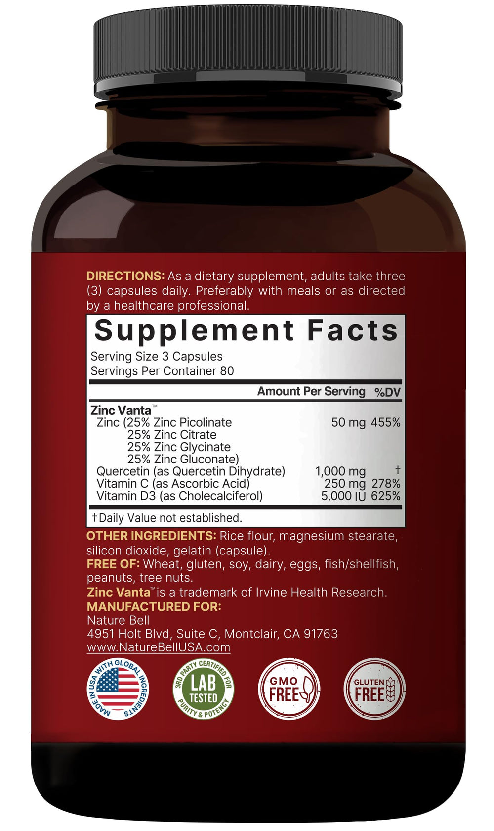 Lab-tested seal and USA-made badge signaling quality and safety for NatureBell.