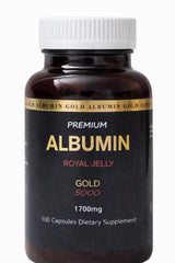Nature-Bio Premium Albumin Gold 5000 bottle with label signaling high-potency energy support.