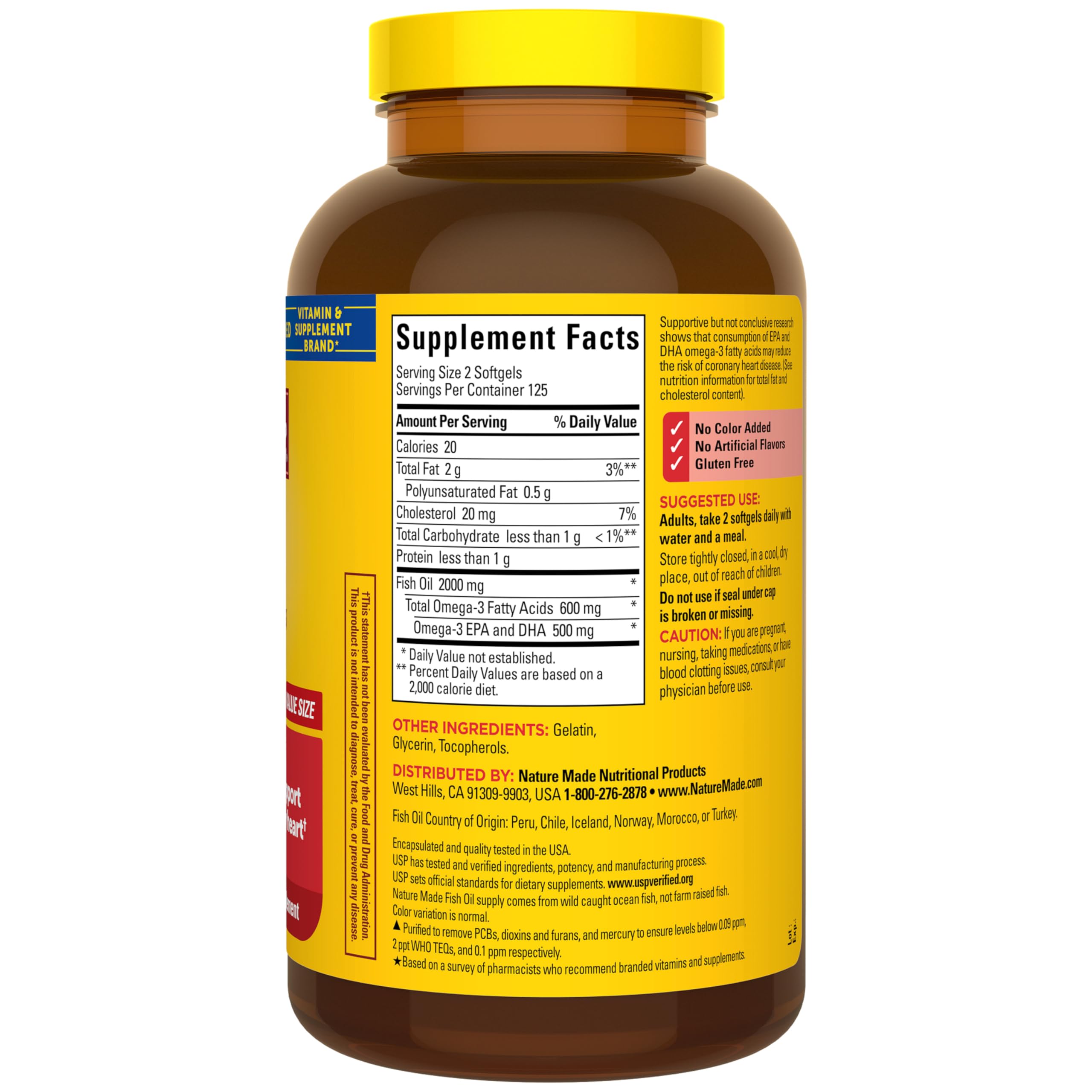 125-day supply in this bottle for steady omega-3 intake.